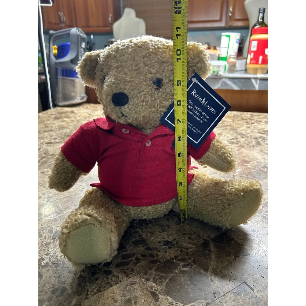 Ralph Lauren Teddy Bear Plush Red Polo Shirt Collectible 11 inch